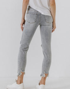 Mid Rise Distressed Ankle Jeans